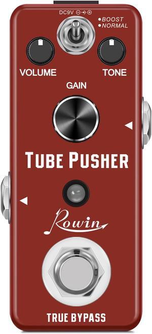Rowin LEF-328 Overdrive Guitar Pedal TUBE PUSHER Analog Guitar Classic with Tube-like Sound Mini Size True Bypass