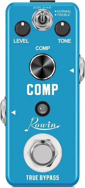 Rowin LEF-333 Guitar Compressor Pedal Analog Comp Effect Pedals For Electric Guitar Classic Studio Grade Compressors True Bypass