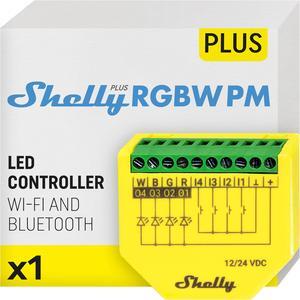 Shelly Plus RGBW PM | WiFi & Bluetooth Smart Remote Control for RGBW | Power Metering  | No Hub required | Compatible with Google Home & Alexa | iOS & Android App | Home Automation