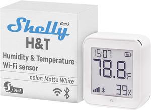 Shelly H&T Gen 3 | Wi-Fi & Bluetooth Temperature | Humidity Sensor & Weather Station (Wall Mountable, No Hub Required) | Black