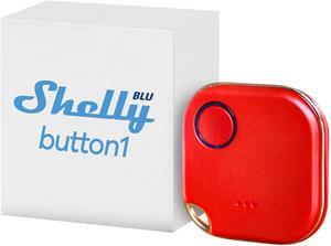 Shelly BLU Button1 | Bluetooth-Operated Action and Scenes Activation Button | iOS Android App | No Hub Required | Long Battery Life | LED Indication | Buzzer | Broad Range | Home Automation | Red