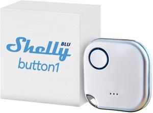 Shelly BLU Button1 | Bluetooth-Operated Action and Scenes Activation Button | iOS Android App | No Hub Required | Long Battery Life | LED Indication | Buzzer | Broad Range | Home Automation | White