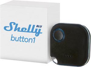 Shelly BLU Button1 | Bluetooth-Operated Action and Scenes Activation Button | iOS Android App | No Hub Required | Long Battery Life | LED Indication | Buzzer | Broad Range | Home Automation | Black