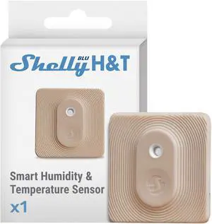 Shelly Blu H&T | Bluetooth Smart Temperature & Humidity Sensor with Remote App Control & Monitoring | Splash and dust-proof | Smart Scenes | Notification Alerts | Free Data Storage Export | Mocha