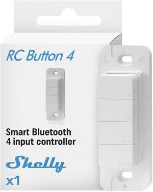 Shelly BLU RC Button 4 | Smart four-button Bluetooth remote control interface | Scenes Activation | Magnetic Holder | Easy Control | Google Home & Alexa Compatibility | Home Automation