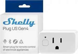 Shelly Plug US Gen4 (White) Smart Home Plug | Wi-Fi, Bluetooth & ZigBee Plug | Matter & Apple HomeKit | 1800W | Energy Monitoring & Light Sensor Shelly Plug US Gen4 (White) Smart Home Plug | Wi-Fi, Bluetooth & ZigBee Plug | Matter & Apple HomeKit | 1800W | Energy Monitoring & Light Sensor