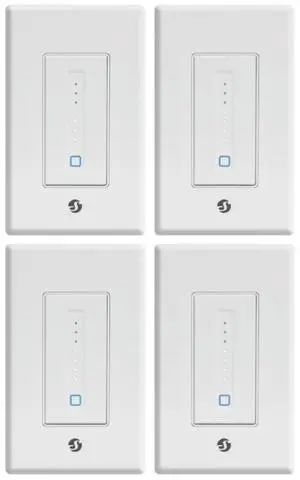 Shelly Plus Wall Dimmer | UL Certified | Next-Generation Wi-Fi & Bluetooth Smart Wall Dimmer | Compatible with Google Home & Alexa | Dimmable Lights | Home Automation 4-pack Shelly Plus Wall Dimmer | UL Certified | Next-Generation Wi-Fi & Bluetooth Smart Wall Dimmer | Compatible with Google Home & Alexa | Dimmable Lights | Home Automation 4-pack