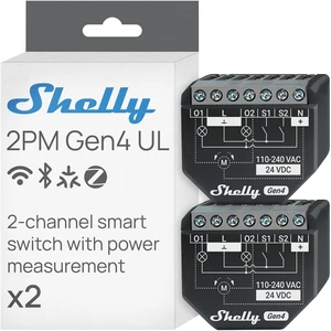 Shelly 2PM Gen4 UL, Wi-Fi, Zigbee & Matter 2-Channel Smart Relay Switch with Power Metering, Home Automation, Alexa, SmartThings, Google Home, Apple HomeKit, Roller Shutters Control- 2 pack Shelly 2PM Gen4 UL, Wi-Fi, Zigbee & Matter 2-Channel Smart Relay Switch with Power Metering, Home Automation, Alexa, SmartThings, Google Home, Apple HomeKit, Roller Shutters Control- 2 pack