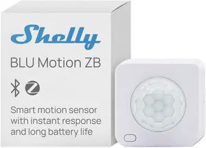 Shelly BLU Motion ZB- PIR Motion & LUX Sensor, Zigbee 3.0, Bluetooth 5 LE, Long-lasting battery, Home Automation, Compatible with Google Home & Alexa Shelly BLU Motion ZB- PIR Motion & LUX Sensor, Zigbee 3.0, Bluetooth 5 LE, Long-lasting battery, Home Automation, Compatible with Google Home & Alexa