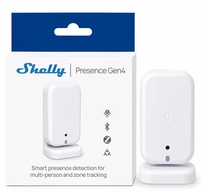 Shelly Presence Gen4 S4SN-0U61X mmWave Presence Sensor, 6-Person Tracking, 10 Zones, Matter, Wi-Fi 6, Zigbee 3.0, Bluetooth 5 LE, White Shelly Presence Gen4 S4SN-0U61X mmWave Presence Sensor, 6-Person Tracking, 10 Zones, Matter, Wi-Fi 6, Zigbee 3.0, Bluetooth 5 LE, White