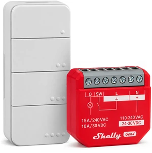 Shelly Scene Control Bundle 1PM Gen4 UL-Certified Smart Relay with Power Monitoring + BLU RC Button 4 ZB Wireless Remote, Matter, Wi-Fi, Zigbee & Bluetooth Shelly Scene Control Bundle 1PM Gen4 UL-Certified Smart Relay with Power Monitoring + BLU RC Button 4 ZB Wireless Remote, Matter, Wi-Fi, Zigbee & Bluetooth