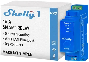 Shelly Pro 1 UL-Certified Smart Relay Switch with Wi-Fi, LAN and Bluetooth, 16A - Blue Shelly Pro 1 UL-Certified Smart Relay Switch with Wi-Fi, LAN and Bluetooth, 16A - Blue