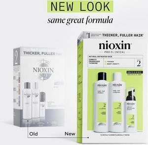 Nioxin System 2  kit - Scalp  Hair Thickening  - Hair Thickening System for Natural Hair with Progressed Thinning
