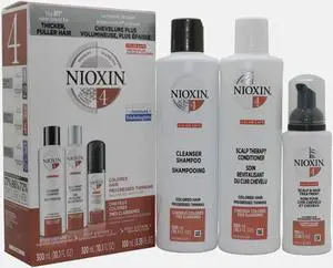 Nioxin system 4 kit - Scalp + Hair Thickening  - Hair Thickening System for Colored Or Dry Damaged Hair with Progressed Thinning