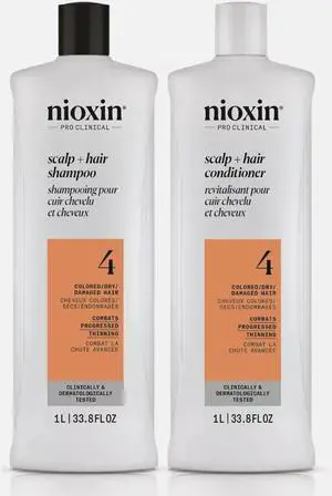 Nioxin System 4 Cleanser Shampoo 33.8 oz and Scalp Therapy Conditioner 33.8oz Set