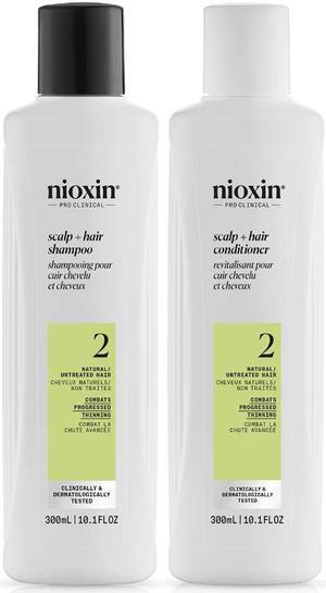 Nioxin System 2 Shampoo and Conditioner 10.1 oz Set