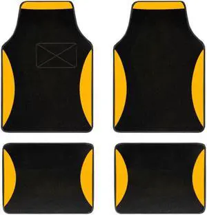 Rugs Line Carpet Car Floor Mats Universal for Car Truck SUV Van sedans ,Fit All-Weather Waterproof Cargo Liners,4pcs Yellow