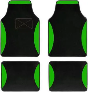 Rugs Line Carpet Car Floor Mats Universal for Car Truck SUV Van sedans ,Fit All-Weather Waterproof Cargo Liners,4pcs Green