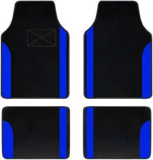 Car Carpet Floor Mats Universal for SUV,Vans,sedan Truck Anti-Slip nibbs Driver Heel Pad,All-Weather Waterproof Cargo Liners,4pcs Blue