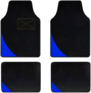 Universal Line Rugs Fit All-Weather Heavy-Duty Carpet Floor Mats for SUV,Vans,sedan Truck Cars Waterproof Cargo Liners,4pcs Blue