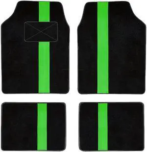 Car Waterproof Universal Fit Car Floor Mats, All-Weather Anti-Slip Cargo Liners  Driver Heel Pad Fit for SUV,Van,sedan, Trucks,Set of 4pcs Green