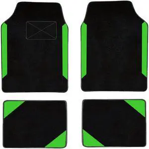Car Waterproof Universal Fit Car Floor Mats, Car Mats Fit for SUV,Vans,sedans, Trucks,Set of 4pcs Car Carpet with Driver Heel Pad Green