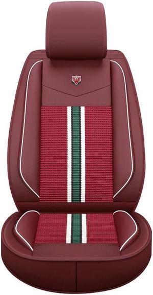 Comfortable Car Seat Cover, 5 Front And Rear Seats, All-weather Car Seat Cover, PU Leather Car Cushion,Lafite Red