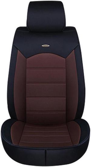 Comfortable Car Seat Cover, 5 Front And Rear Seats, All-weather Car Seat Cover, PU Leather Car Cushion,Black Coffee