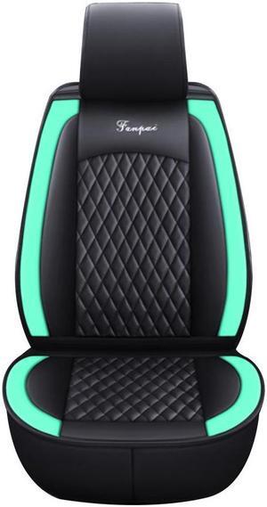 Comfortable Car Seat Cover, 5 Front And Rear Seats, All-weather Car Seat Cover, PU Leather Car Cushion,Black Green