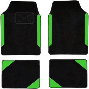 Muchkey Car Waterproof Universal Fit Car Floor Mats, All-Weather Anti-Slip Cargo Liners  Driver Heel Pad Fit for SUV,Van,sedan, Trucks,Set of 4pcs Green