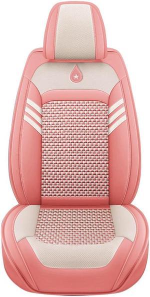 Muchkey Car Seat Covers 5 Seats Front And Rear Seat Covers Wear Resistant Cushions, All-weather Car Seat Cover,PU leather Car Cushion,Pink