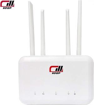 NDUP B625 Wireless Router - 300Mbps 2.4G, 4G LTE & 3G UMTS, ASR + 4G CAT4 Chipset, 802.11 b/g/n, White