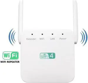 NDUP Whole Home Wifi Repeater - Black & White, 300Mbps Transmission Rate, IEEE802.11B/G/N Protocol, AP Function, WiFi Signal Extension, Wireless to Wired Conversion