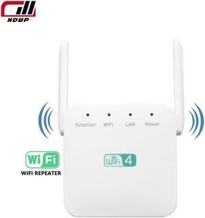 NDUP WiFi Signal Booster, 300Mbps Dual-Band 2.4GHz & 5GHz Wireless Extender, 4 Antennas with 360° Full Coverage LYQ3664