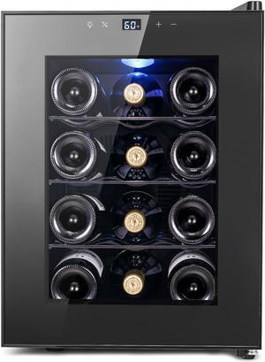 Yeego 33L Stylish Wine Refrigerator - Ideal Beverage Cooler with Quiet Thermoelectric Cooling and Organized Storage for Home Use