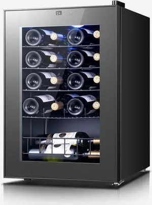 Yeego 20-Bottle Wine Cooler (2.19 cu.ft)  Freestanding Refrigerator with Digital Temperature Control, UV-Resistant Glass Door & Quiet Cooling for Home, Dorm, and Bar Storage