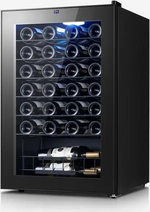 Yeego 46-Bottle Wine Cooler (4.59 cu.ft)  Freestanding Refrigerator with Digital Temperature Control, UV-Resistant Glass Door & Whisper-Quiet Cooling for Home, Office & Bar Storage