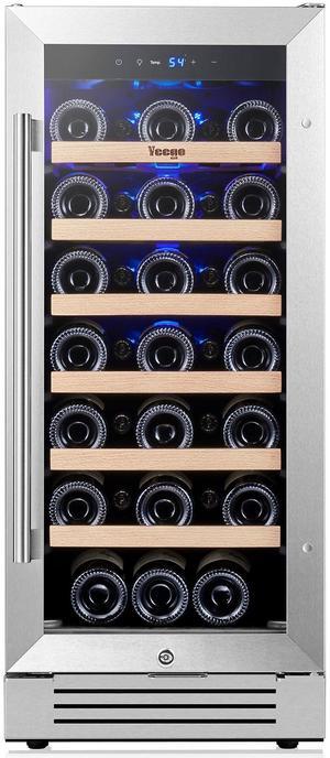Yeego <45dB Whisper-Quiet Wine Refrigerator - 40-65°F Dual-Zone Cooling 85L Storage & Beechwood Racks | Freestanding Design for Home Bar/Entertainment