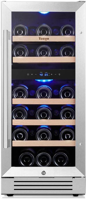 Yeego Quiet Wine Refrigerator - 40-65°F Precision Control 28-Bottle Storage & Stainless Steel Door | Built-in/Freestanding Design for Home Bar