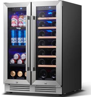 Yeego 116L Dual-Zone Wine & Beverage Cooler - 18 Bottles + 60 Cans Storage 36-72°F Precision Cooling & Stainless Steel Door | Ideal for Home/Kitchen/Bar