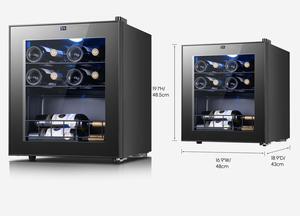 Yeego Compact Wine Refrigerator - 17-Inch Slim Design & Digital Control Panel Adjustable Shelves & 38°F-65°F Dual-Zone Ready | Perfect for Small Spaces/Kitchens/Bars