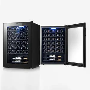 Yeego Energy-Efficient Wine Fridge - R600a Compressor & 38dB Quiet Operation 46-Bottle Storage + Memory Function | 3-Year Compressor Warranty & Eco-Cyclopentane Foam