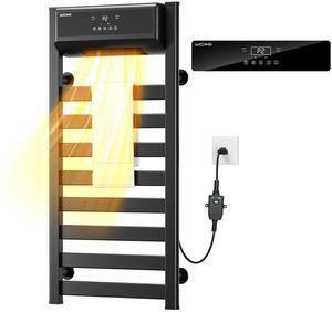 Wooohoo Wall-Mounted Towel Warmer H100cm - PTC Fast Heating & IPX2 Waterproof Smart Touch Control (110-170°F) + 15lb Capacity | Professional for Home/Hotel/Spa
