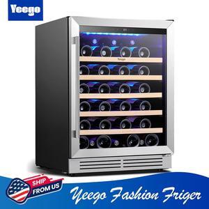 Yeego 145L Wine Cooler - 47-Bottle Capacity & Dual-Zone 40-65°F Cooling Stainless Steel Door + Blue LED Lighting | Compressor Cooling for Home/Bar/Kitchen