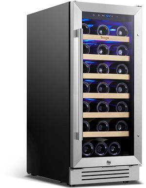 Yeego 85L Energy-Efficient Wine Refrigerator & Compressor Wine Cooler - 33-Bottle Capacity, Precise Temperature Control (5-18°C), Stainless Steel Design, Quiet Operation - Perfect for Home or Kitchen