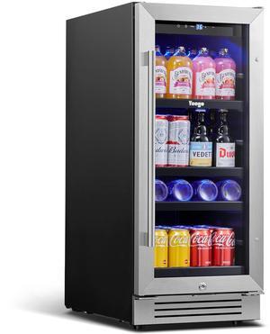 Yeego 85L Beverage Refrigerator & Compact Wine Cooler - 80-Can Capacity, Stainless Steel Design, Compressor Cooling, 1-12°C Adjustable Temperature  Perfect for Home Bar, Kitchen, or Party Use