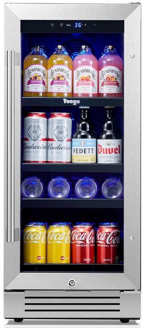 Yeego 85L Compact Beverage Cooler & Energy-Efficient Wine Refrigerator  80-Can Capacity, Eco-Friendly R600a Cooling, Reversible Door  Ideal for Home, Office, or Small Cafes