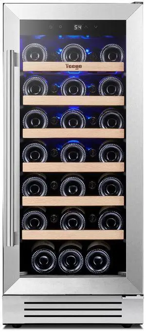 Yeego 85L Energy-Efficient Wine Refrigerator & Wine Cooler with 33-Bottle Capacity - Compressor Cooling, Adjustable Temperature (40-65°F), Blue LED Lighting - Ideal for Wine Storage in Home, Kitchen