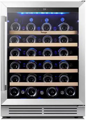 Yeego 145L Energy-Efficient Wine Refrigerators & Wine Cooler  47-Bottle Storage, Stainless Steel Door, Quiet Operation, Auto Defrost  Professional-Grade for Bars, Restaurants, and Events