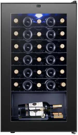 Yeego Wine Fridge - 34 Bottle Wine Cooler Refrigerator with Double-Layer Glass Door, Adjustable Shelves, 38-65°F Digital Temperature Control, Freestanding/Under Counter Compressor for Home Bar Kitchen Yeego Wine Fridge - 34 Bottle Wine Cooler Refrigerator with Double-Layer Glass Door, Adjustable Shelves, 38-65°F Digital Temperature Control, Freestanding/Under Counter Compressor for Home Bar Kitchen